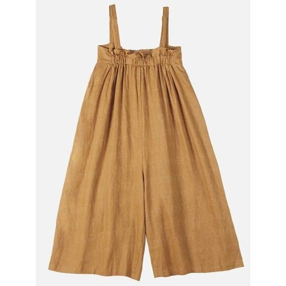 NEW Oversized Cotton Sleeveless Cotton Jumpsuit Adjustable Straps L Orange - Picture 4 of 12